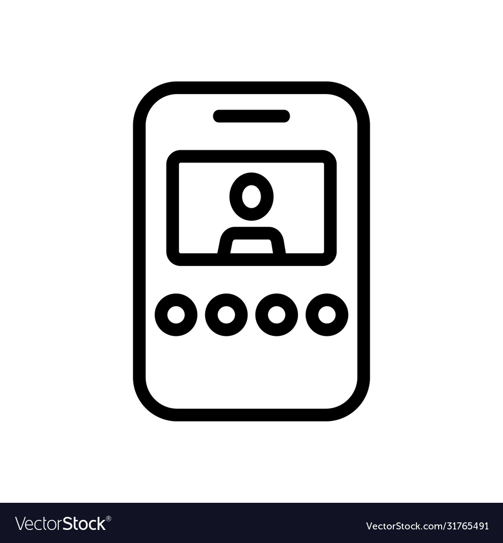Intercom gadget with screen icon outline vector image Intercom gadget with screen icon outline
