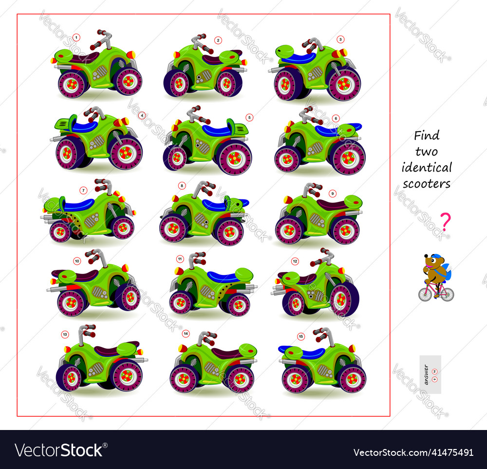 Logik Puzzle-Spiel für Kinder und Erwachsene finden vector image Logik Puzzle-Spiel für Kinder und Erwachsene finden