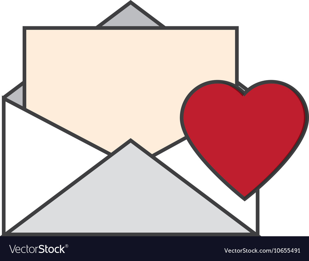 Message envelope and heart notification icon