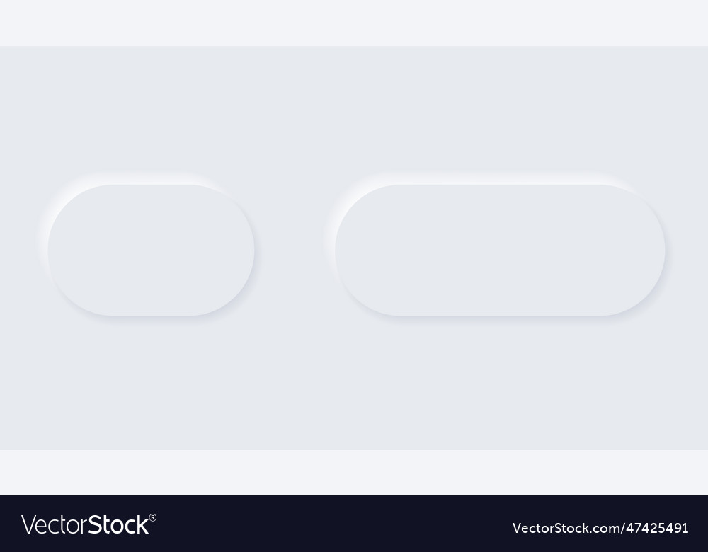 Neumorphic buttons simple trendy design elements vector image Neumorphic buttons simple trendy design elements