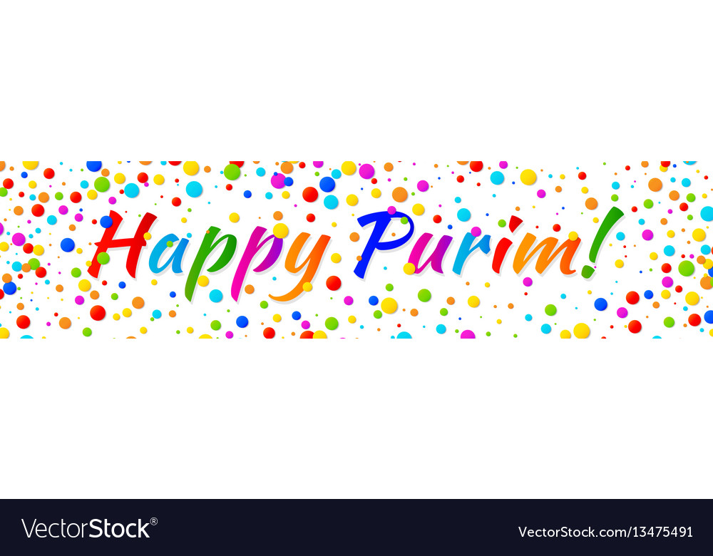 Purim Banner Carnival Paper Confetti Background Vector Image