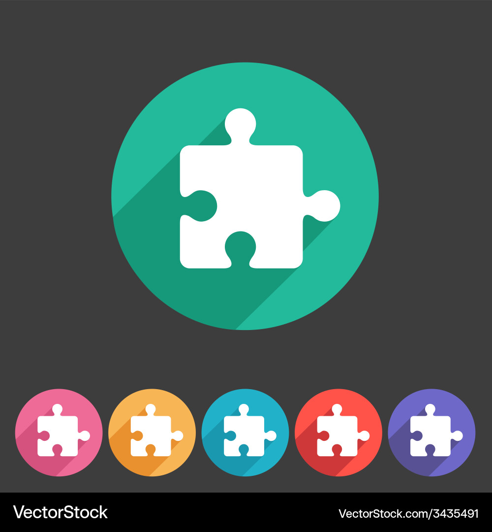 Puzzle flat icon Royalty Free Vector Image - VectorStock