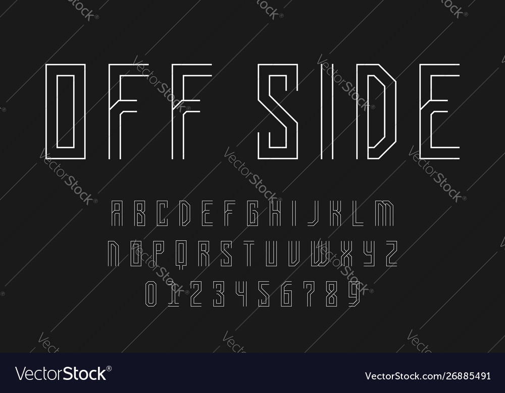 Set alphabets font modern design with lines vector image Set alphabets font modern design with lines