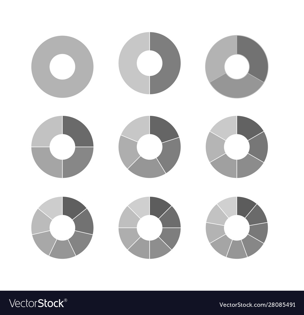 Set black and white circle diagram for your Vector Image