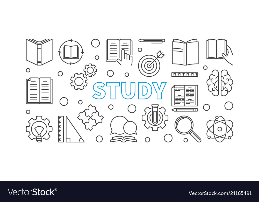 Study education outline Royalty Free Vector Image