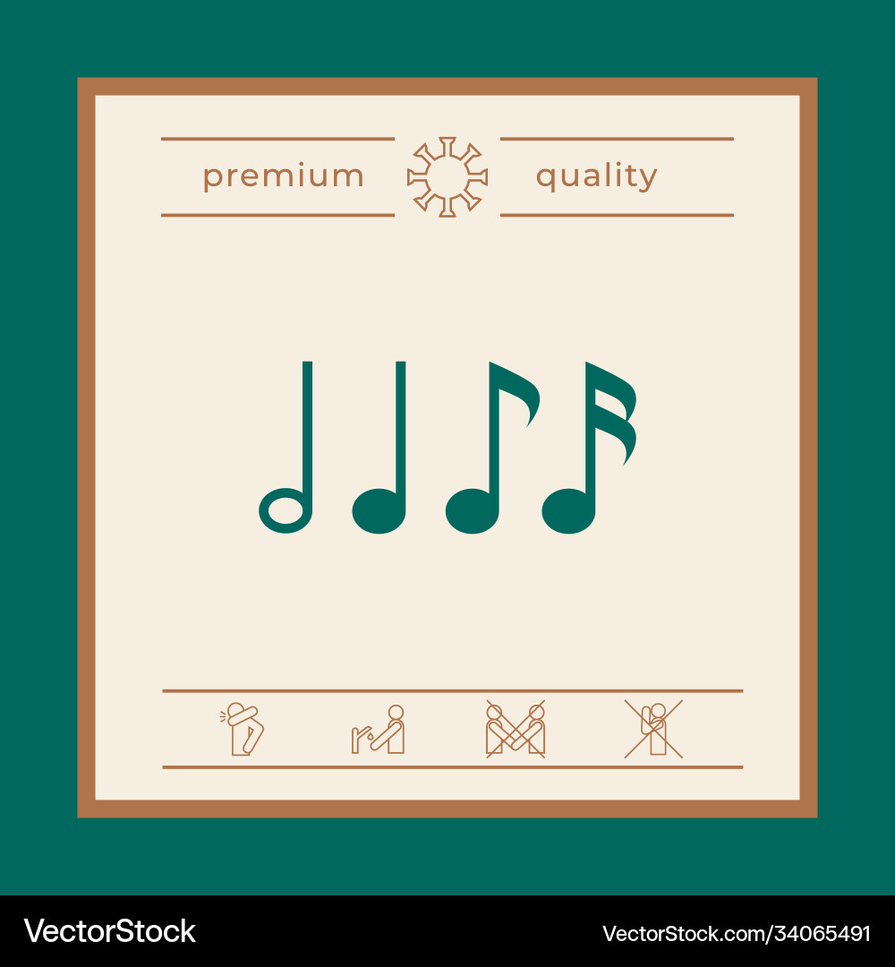 Symbol music notes sixteenth note eighth note Vector Image