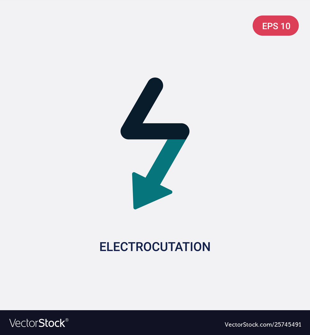 Two color electrocutation danger icon from maps