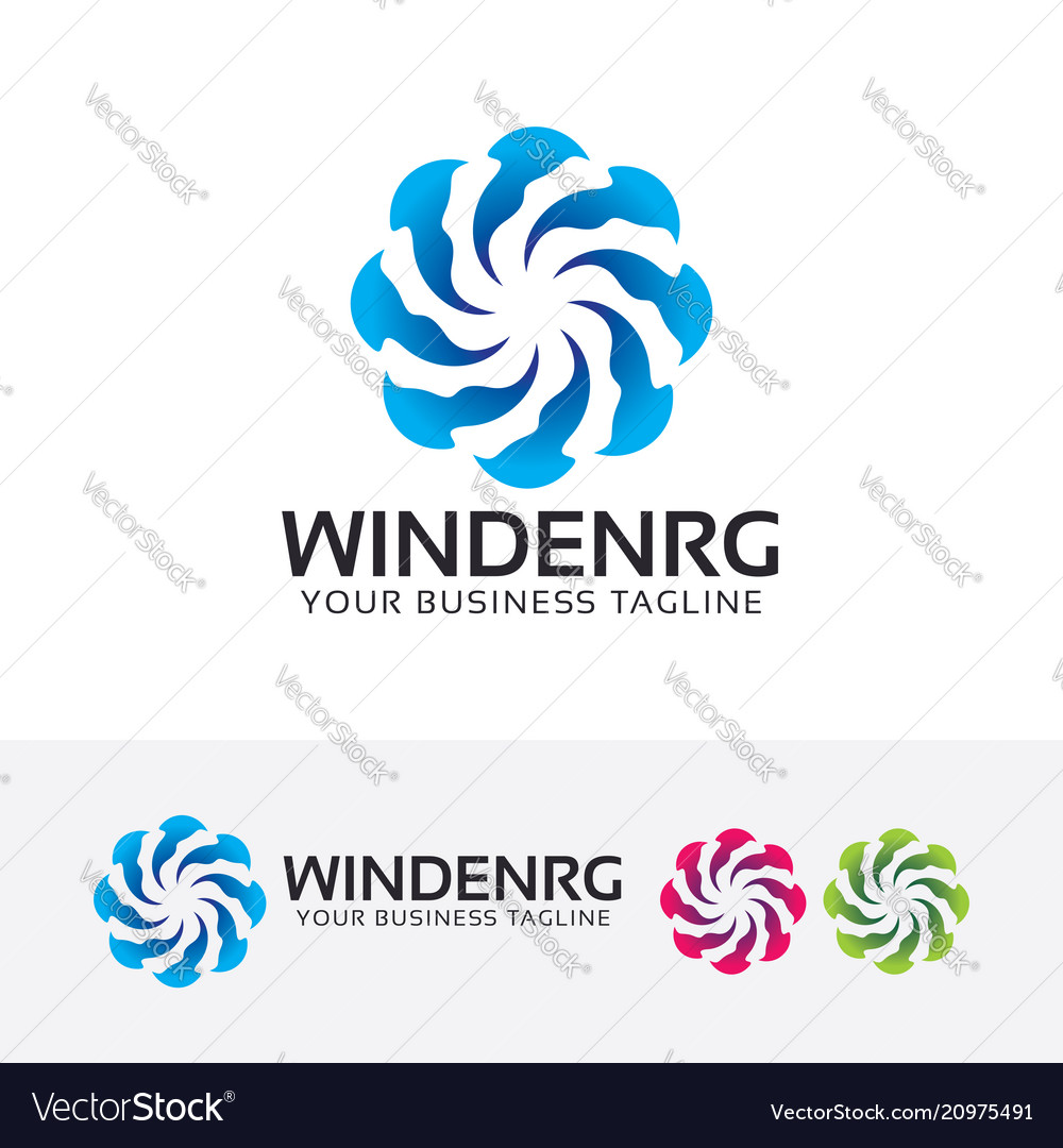 Wind Energy Logo Design Royalty Free Vector Image 0201