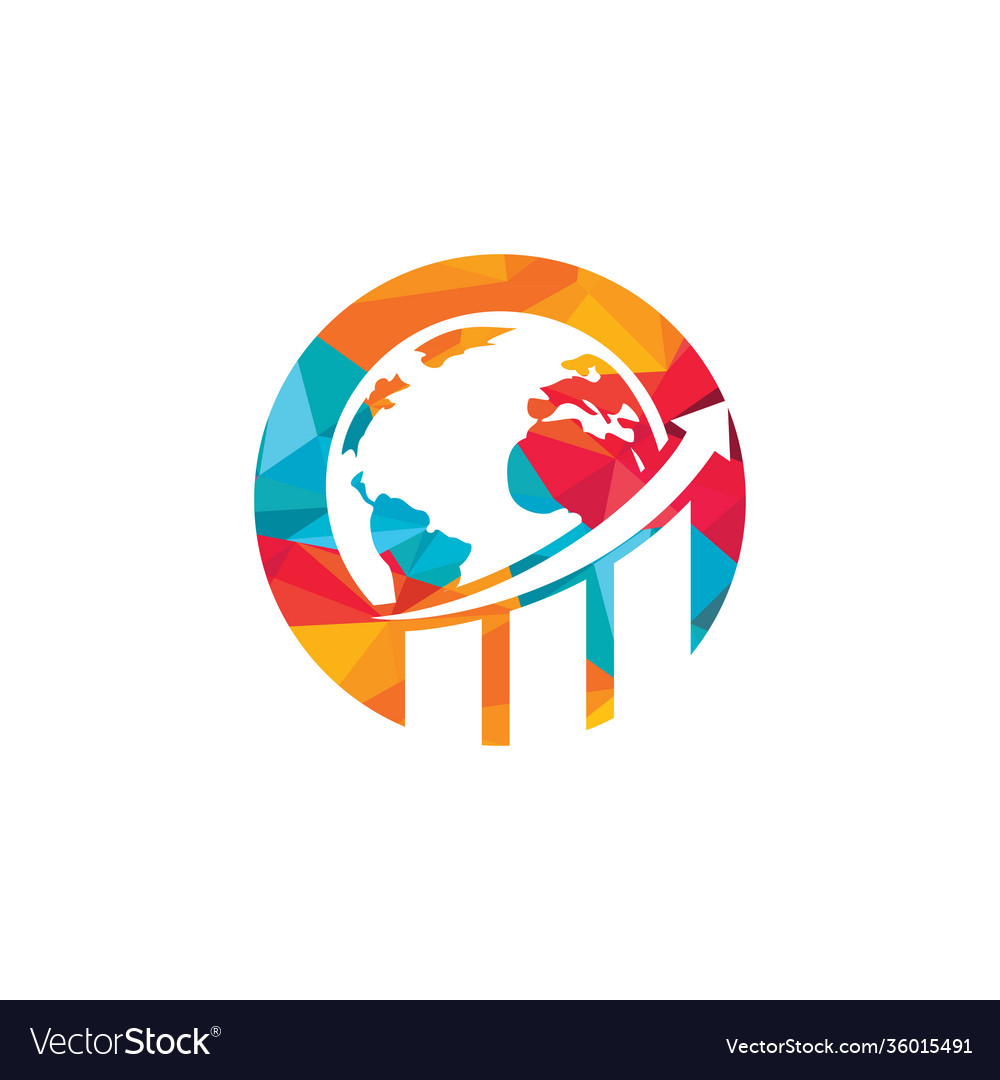 World Stats Logo Design Template Royalty Free Vector Image