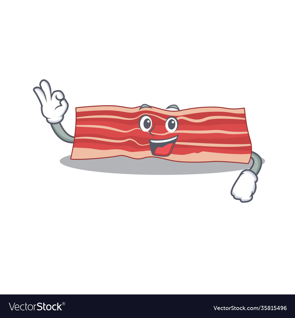 Bacon mascot design style showing okay gesture