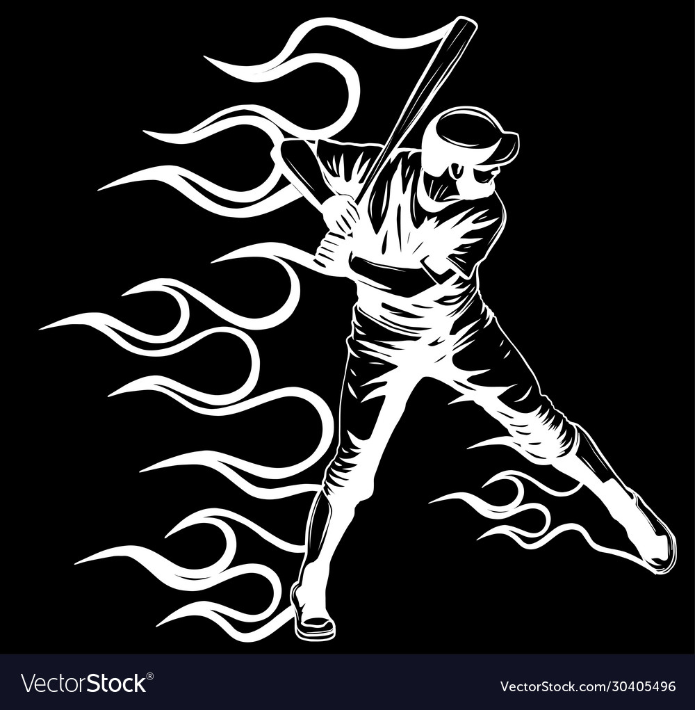 Baseball player in black Royalty Free Vector Image