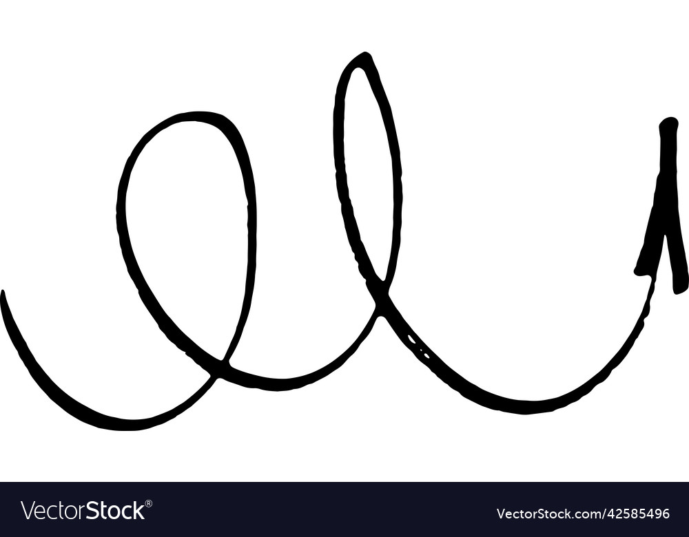 Brushstroke arrow smooth two loop up hand drawn