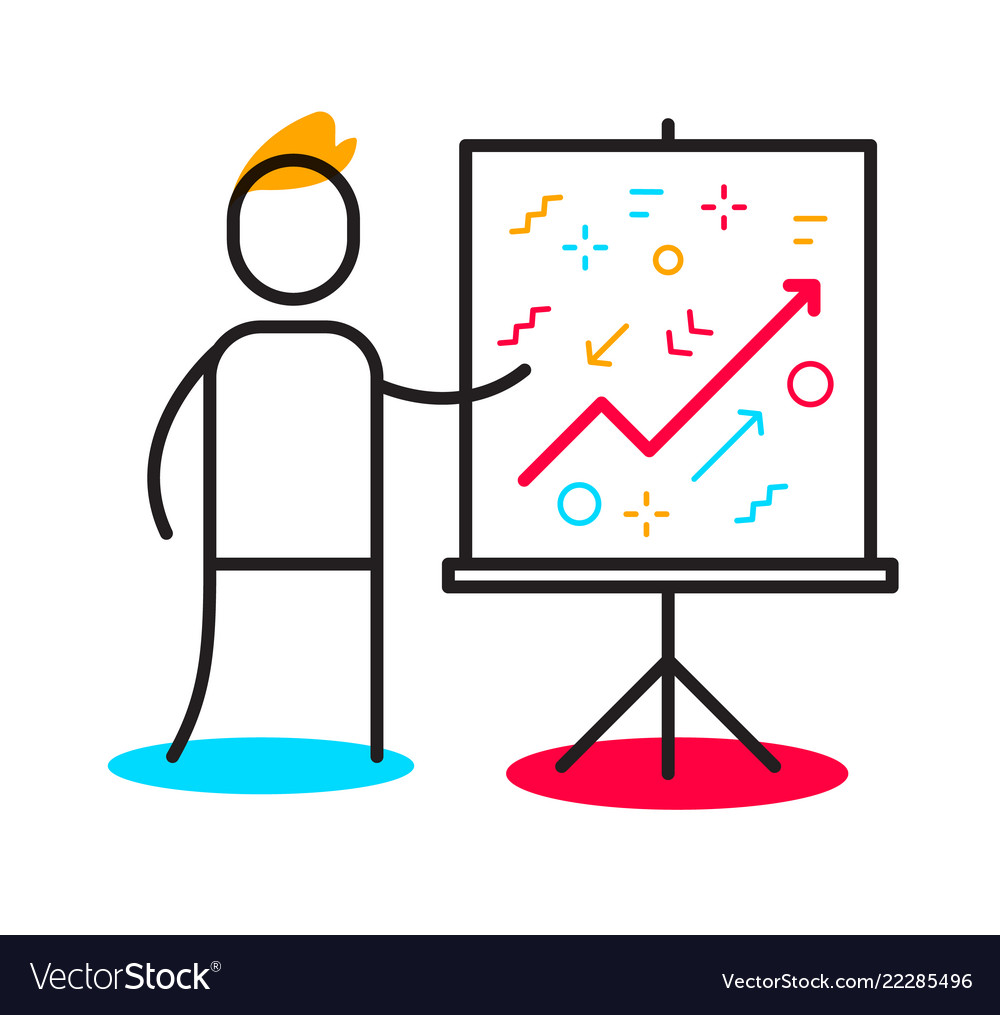 Business of a man making report near the white Vector Image