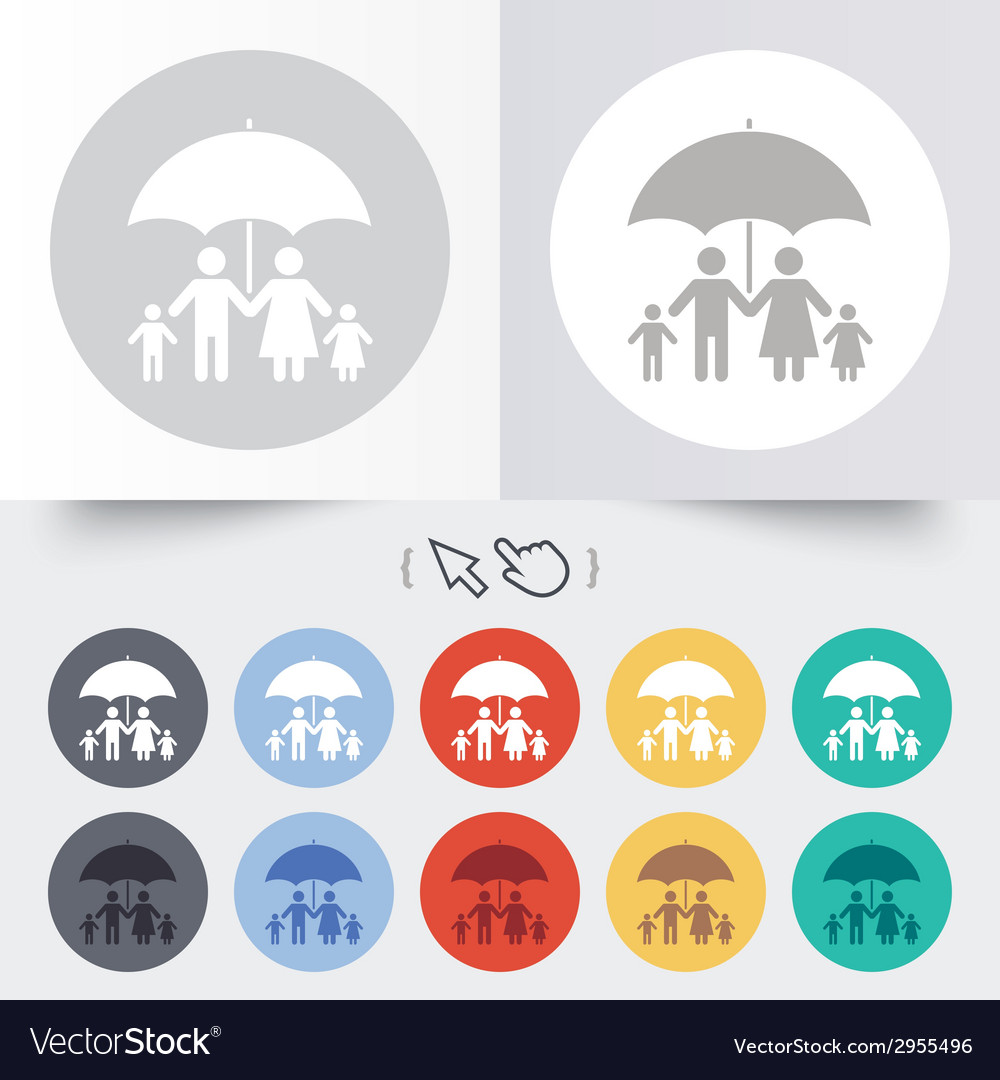 Complete family insurance icon umbrella symbol