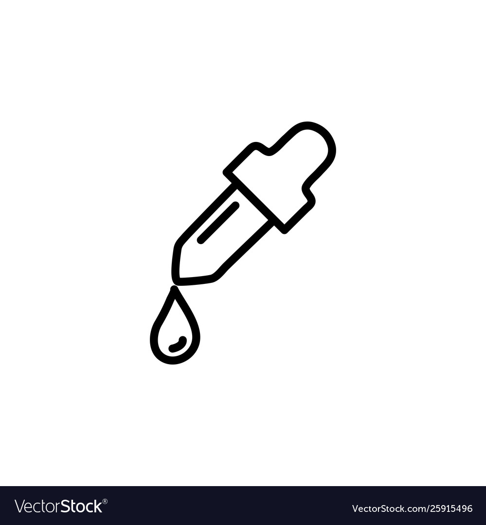 Dropper line icon in flat style for apps ui