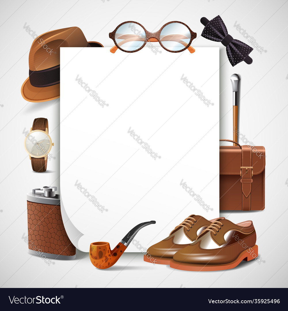 Gentleman accessories realistic frame