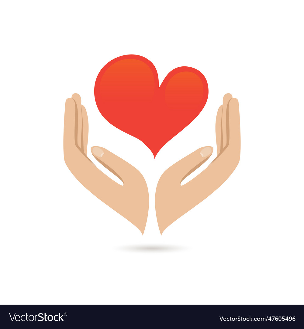 Hands love protect poster Royalty Free Vector Image