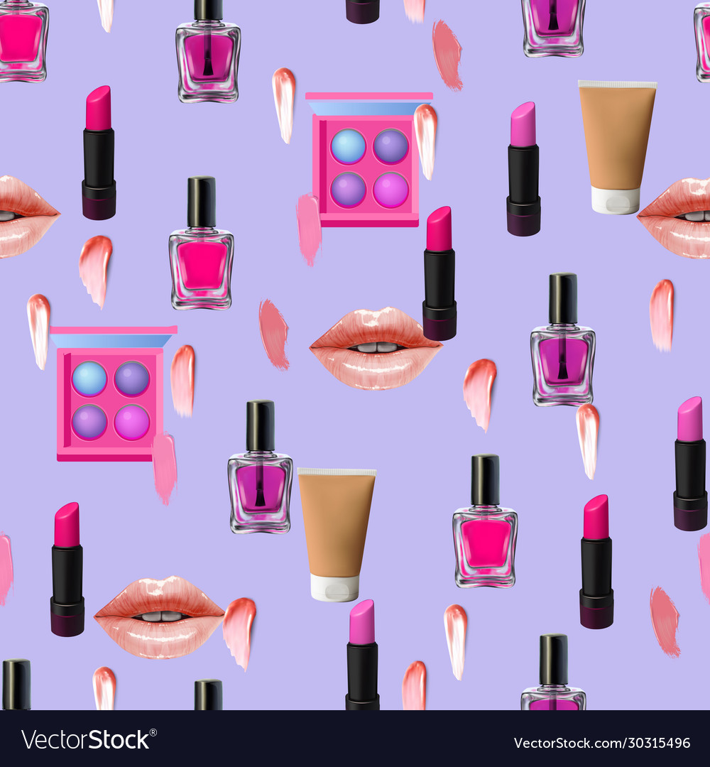 Make up seamless pattern beauty background