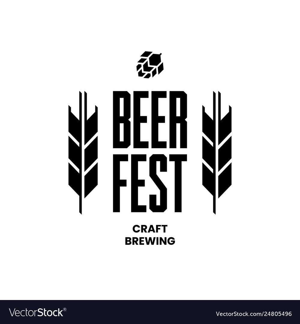 Modern craft beer drink logo sign for bar pub Vector Image