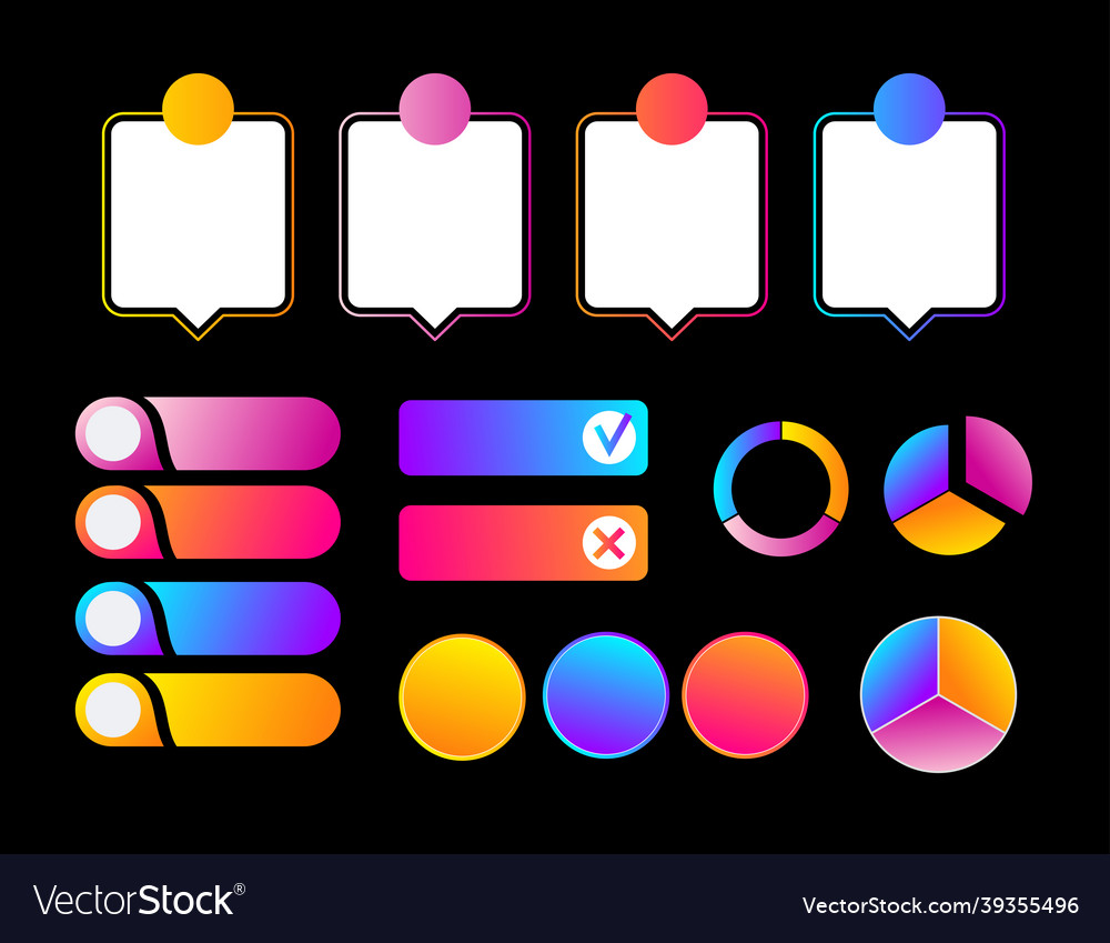 Neon gradient chart infographic element