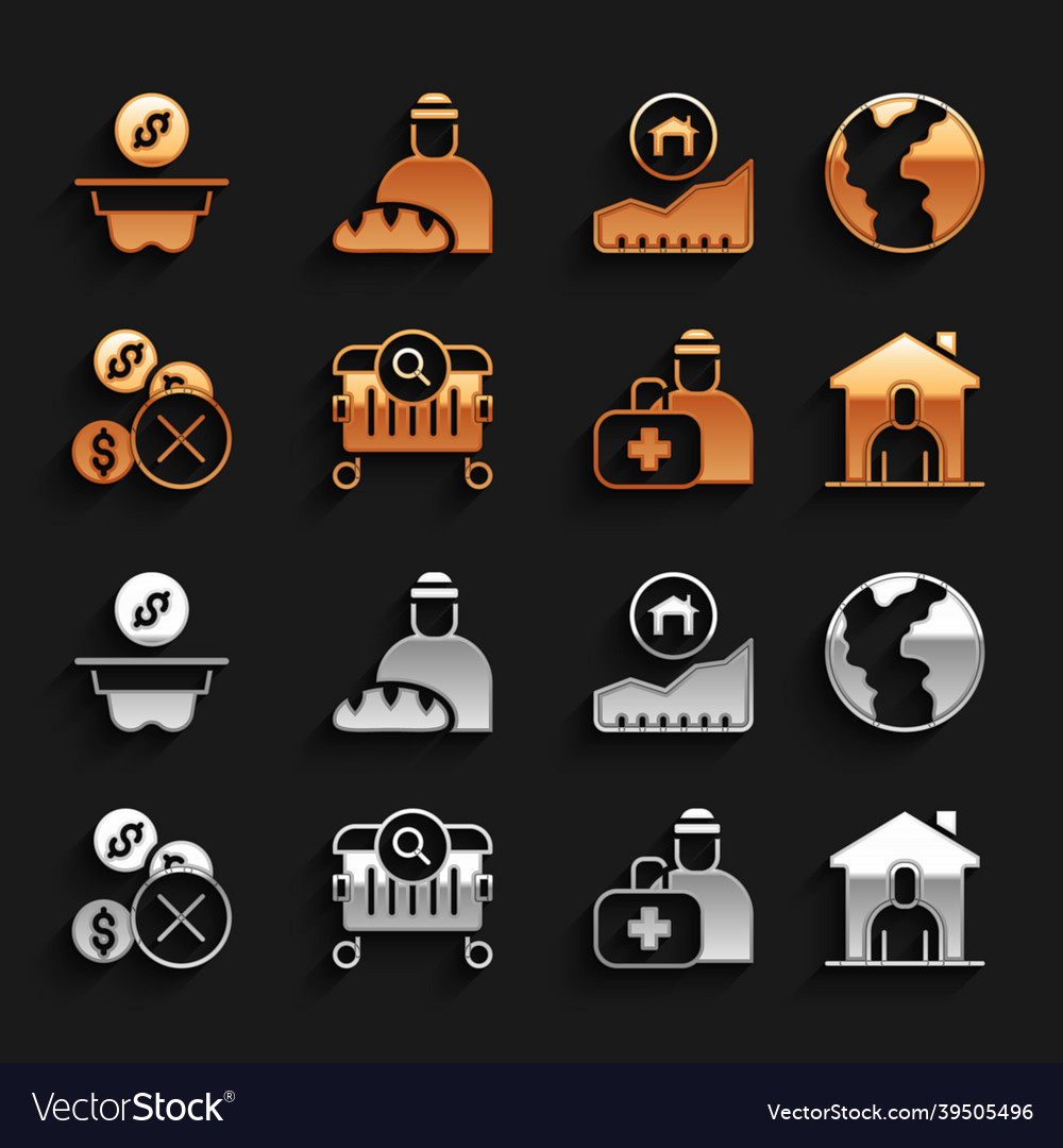 set-searching-for-food-global-economic-crisis-vector-image