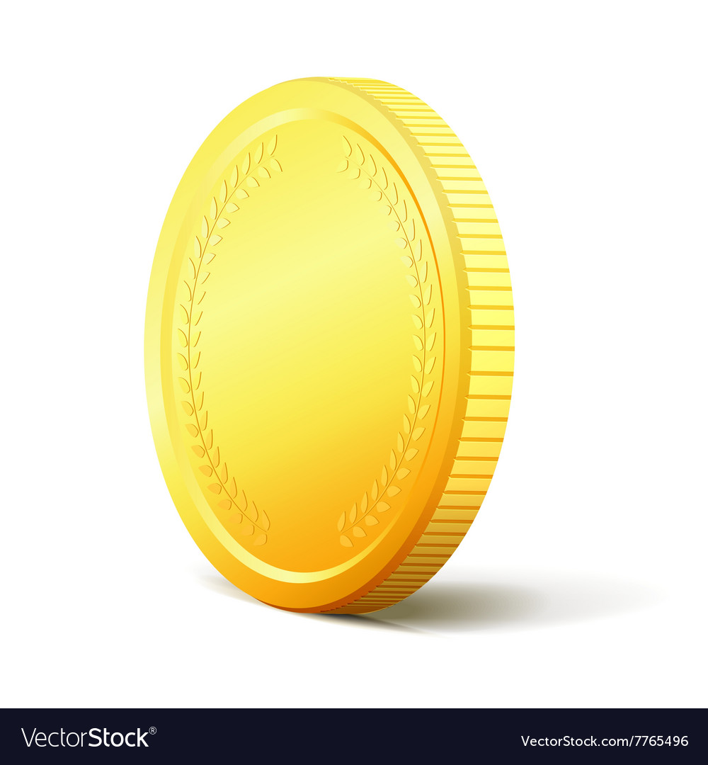 Shiny golden coin Royalty Free Vector Image - VectorStock