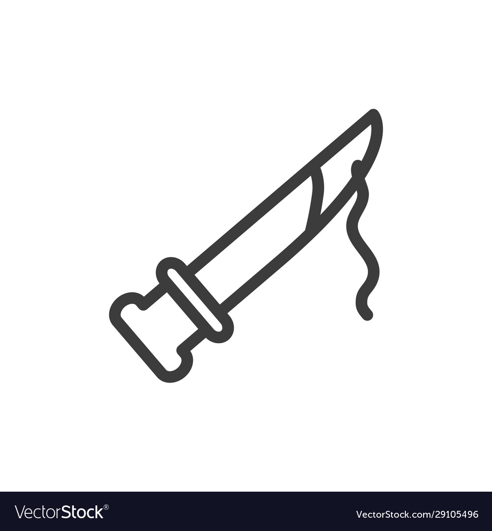 Silhouette knife on a white background