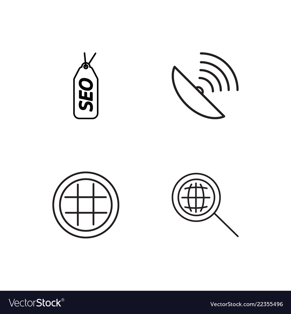 Web simple outlined icons set