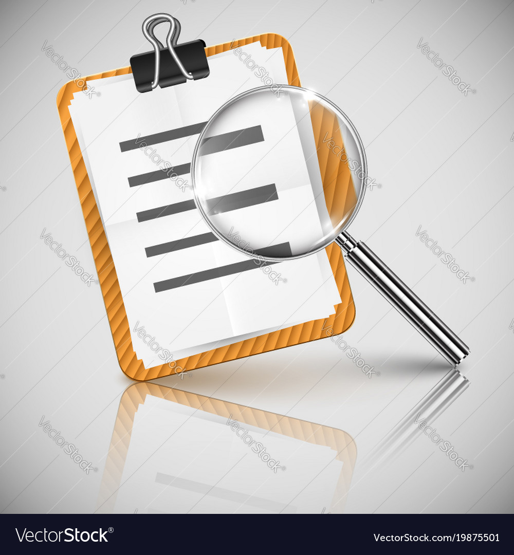 A document table with magnifier