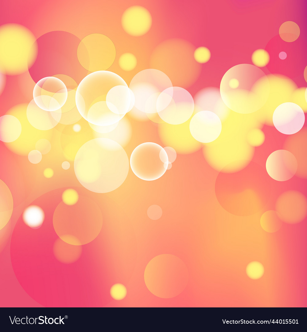 Abstract multicolored blurred bokeh on red