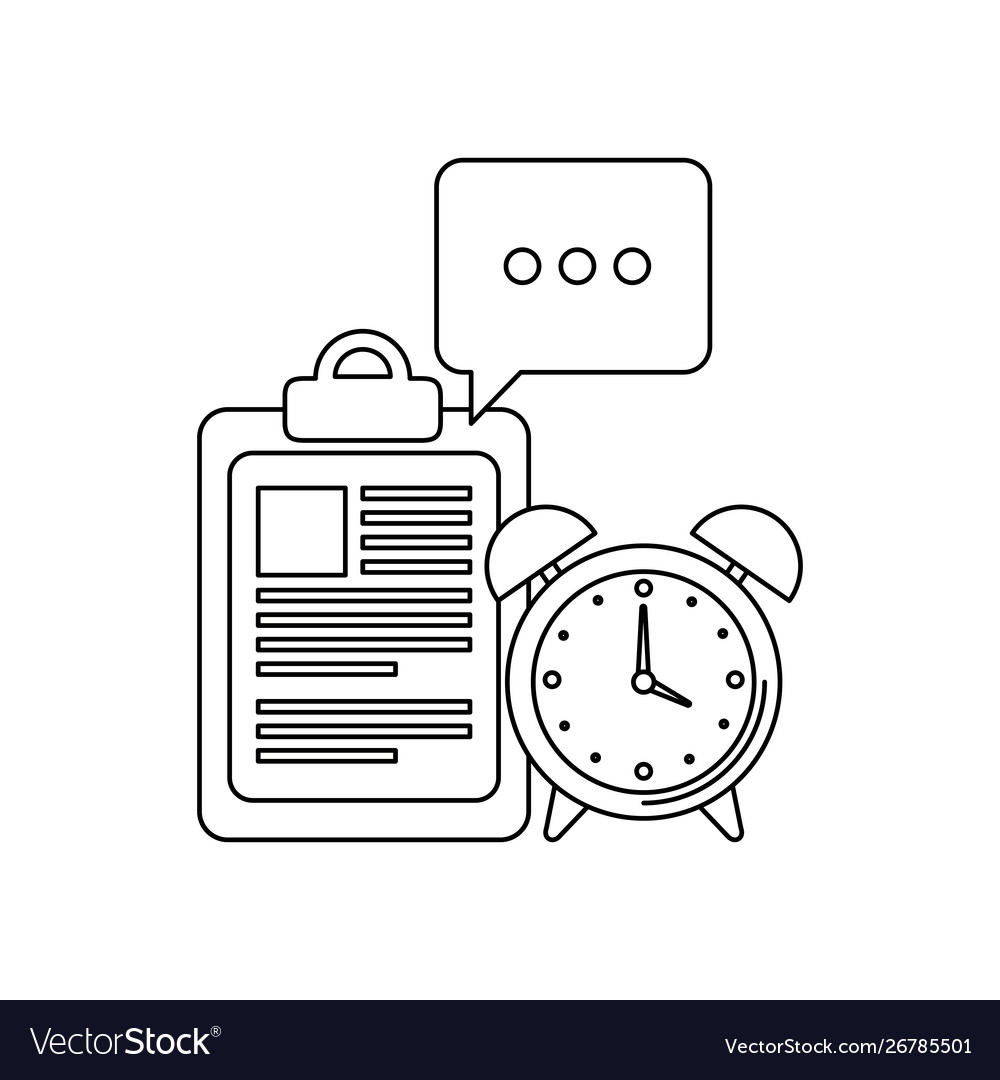Alarm clock with checklist icon vector image Alarm clock with checklist icon