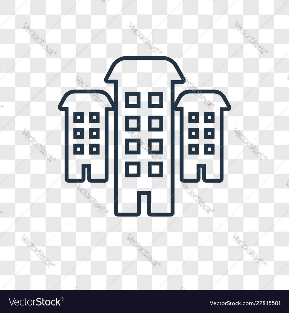 Building concept linear icon isolated vector image Building concept linear icon isolated