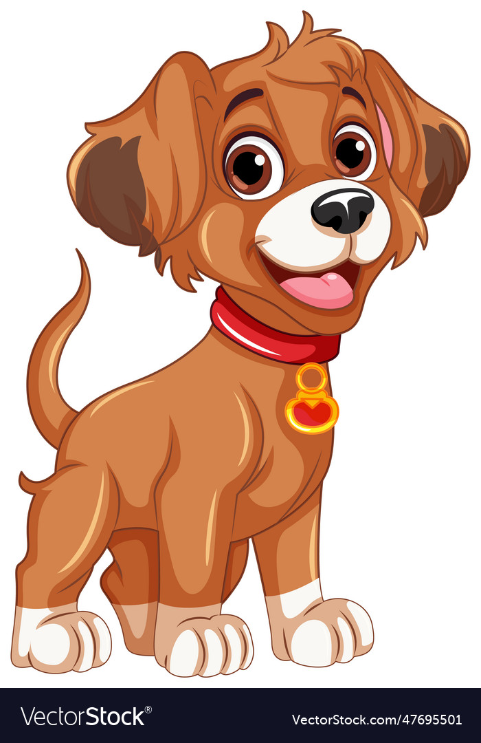 Cheerful dog standing cartoon character Royalty Free Vector