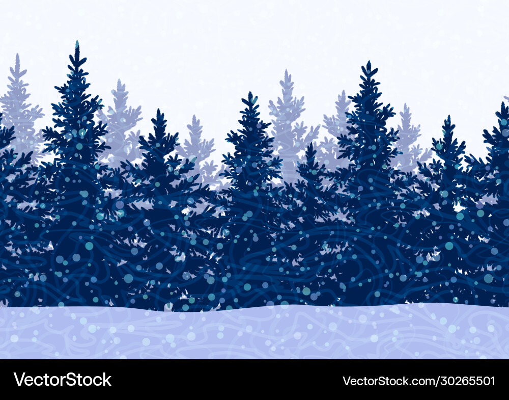 Christmas trees seamless pattern Royalty Free Vector Image