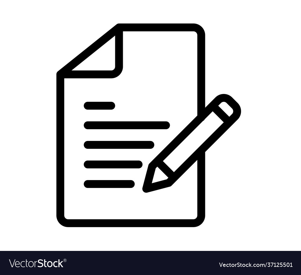 Document create write single isolated icon vector image Document create write single isolated icon