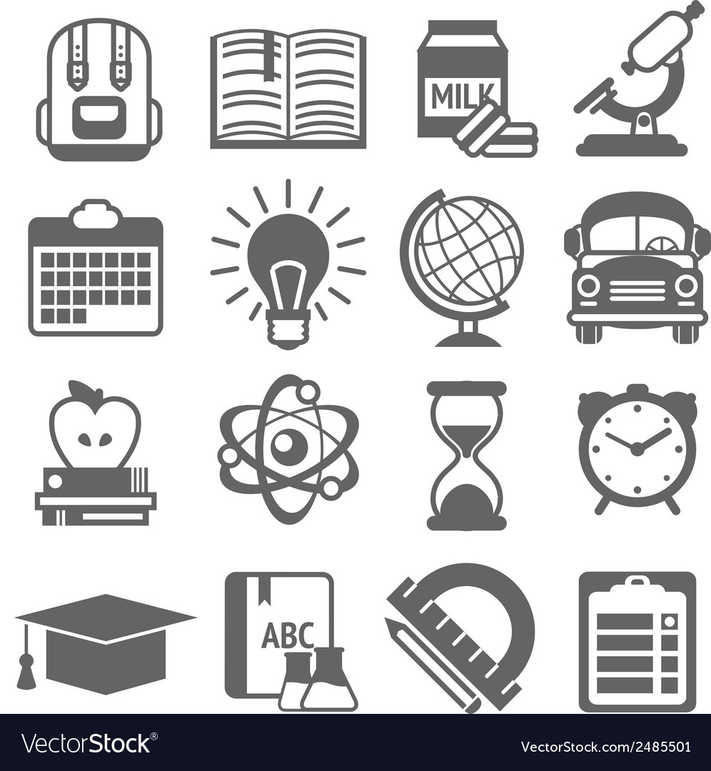 education icons black and white