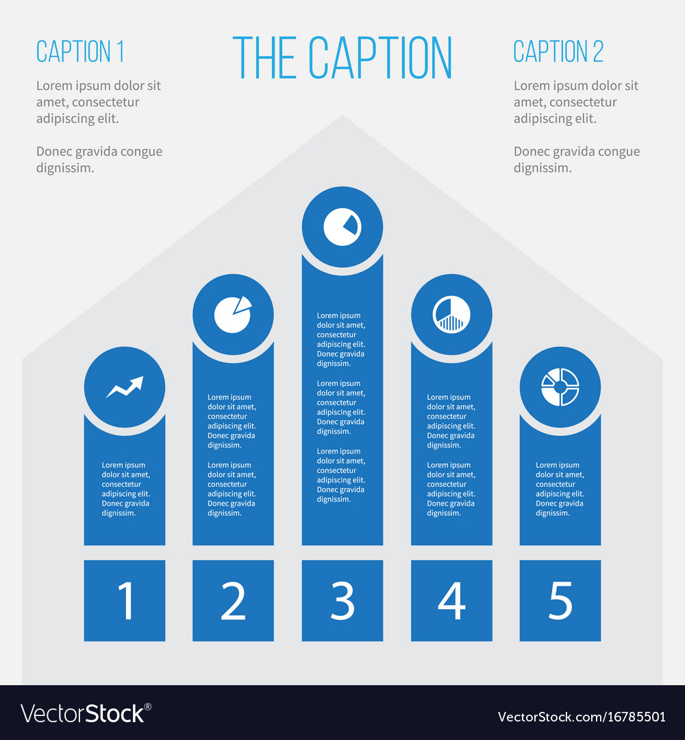 Icon graph set of pie bar increase segment