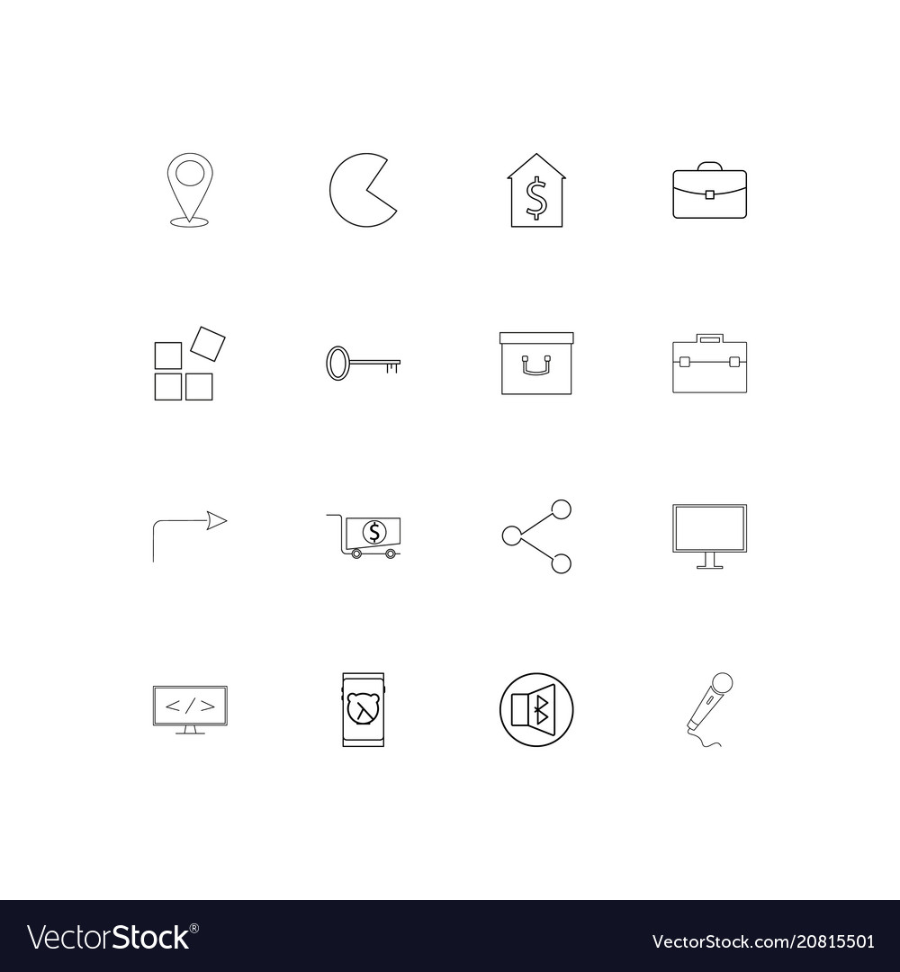 Internet of things linear thin icons set outlined