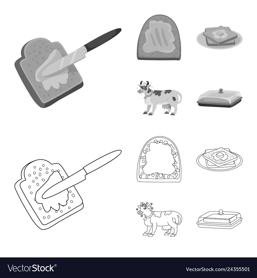 Isolated object of creamy and product icon set
