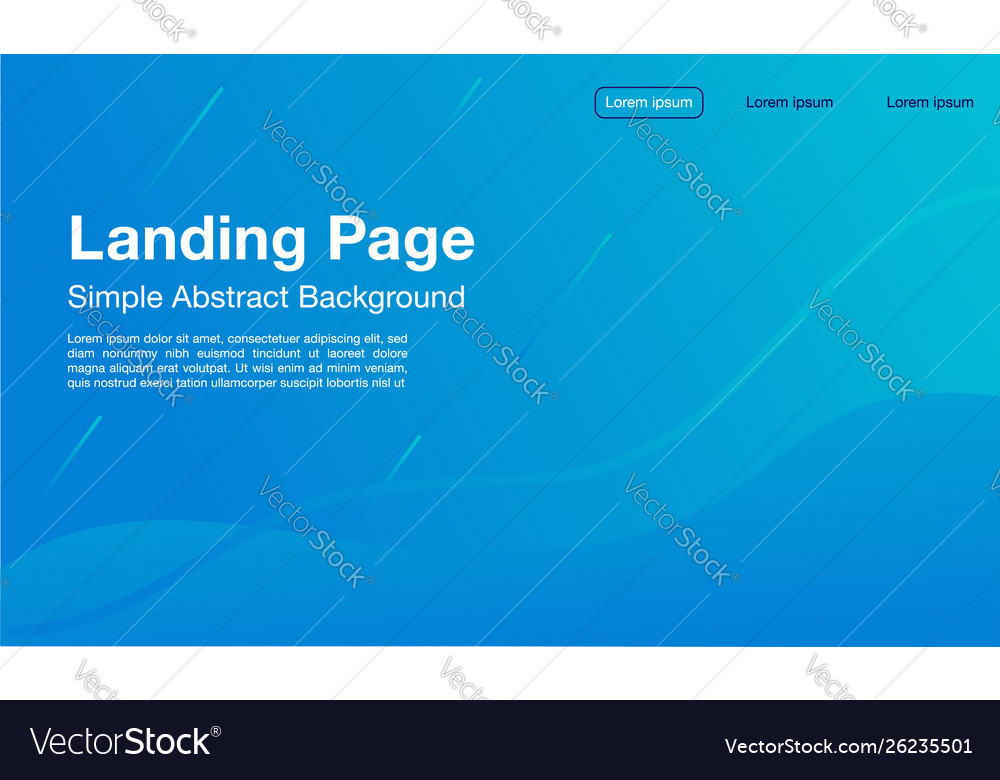 Landing page simple design light color vector image Landing page simple design light color