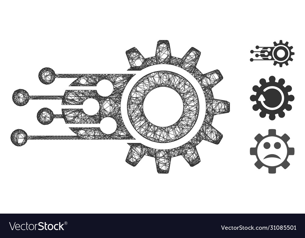 Machine learning polygonal web mesh vector image Machine learning polygonal web mesh