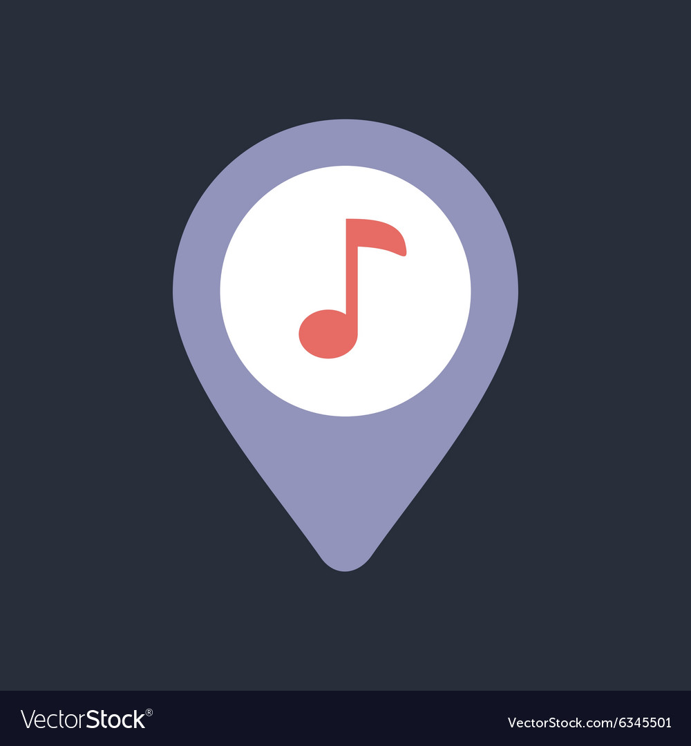Music note pin map icon pointer markers