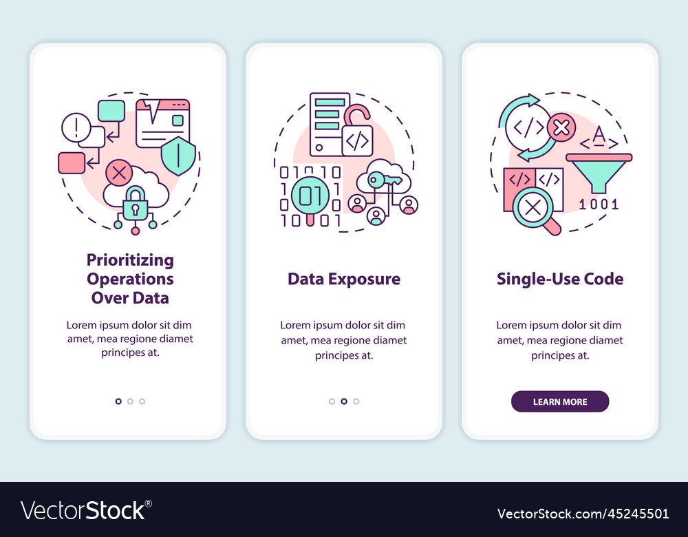 Procedural programming drawbacks onboarding vector image Procedural programming drawbacks onboarding