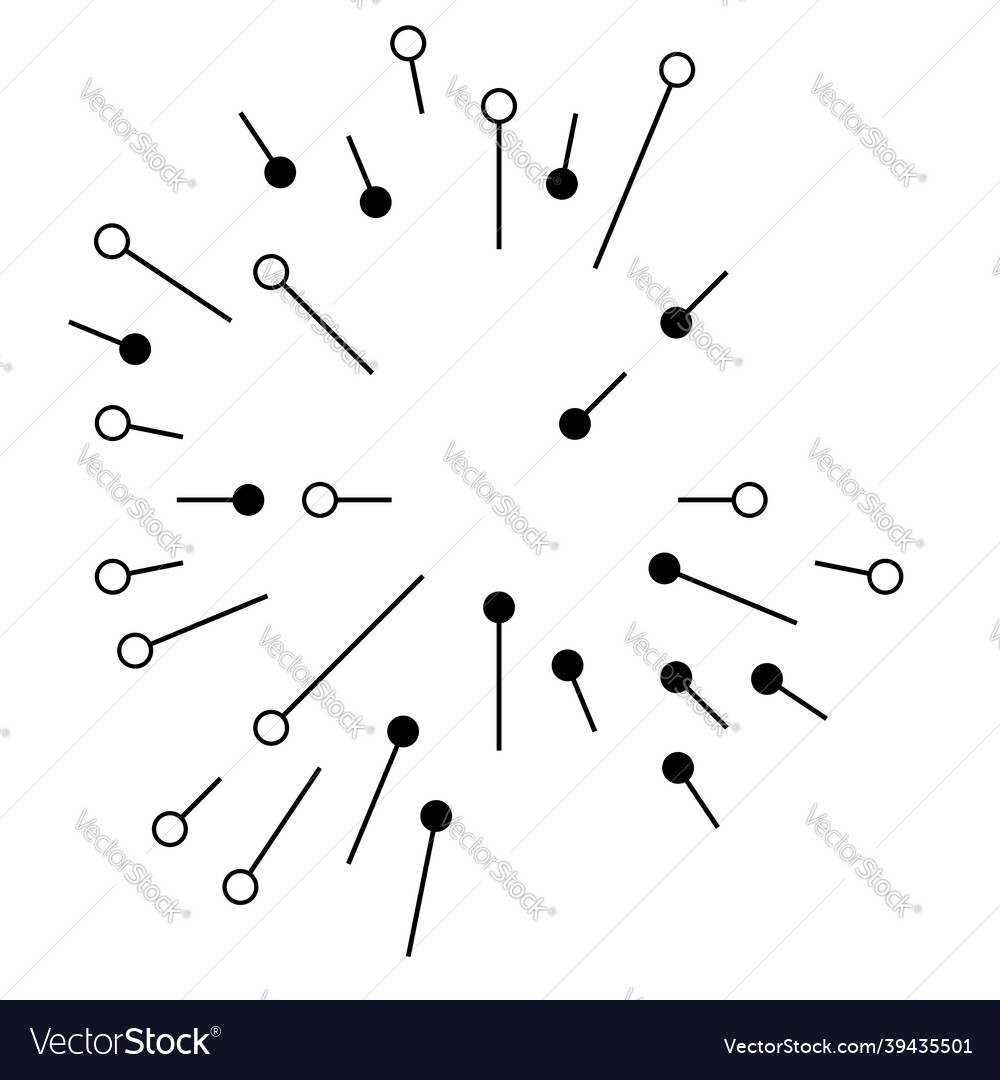 Radial radiating lines with nodes nodal points vector image Radial radiating lines with nodes nodal points