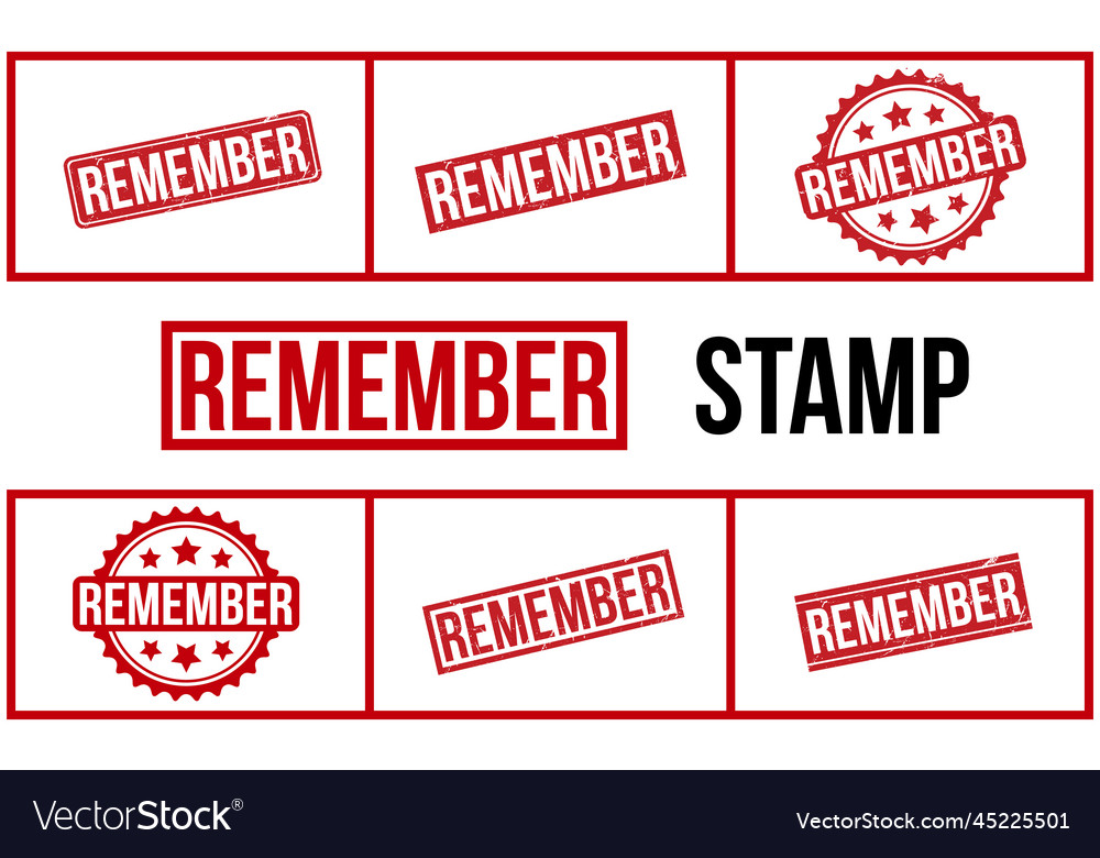 Remember rubber stamp set Royalty Free Vector Image