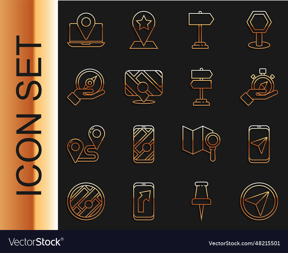 Set line infographic of city map navigation vector image Set line infographic of city map navigation