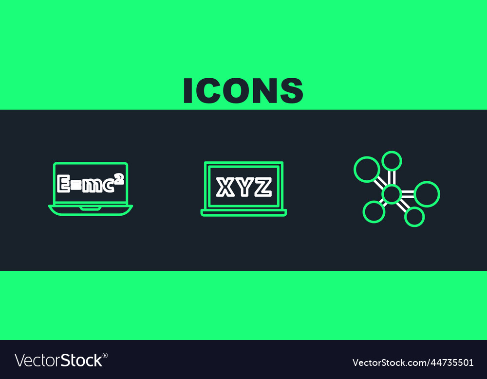 Set line molecule equation solution and xyz vector image Set line molecule equation solution and xyz