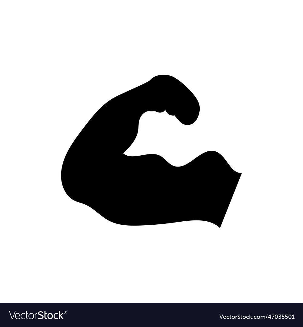 Silhouette icon with bicep or muscle training Vector Image