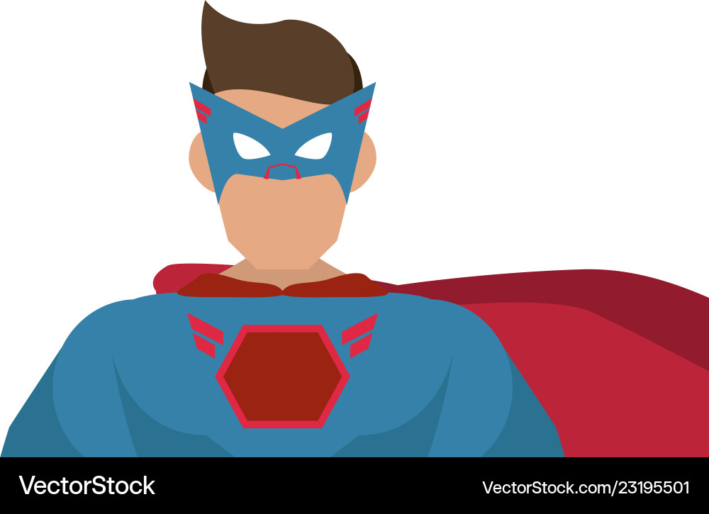Superhero character cartoon Royalty Free Vector Image