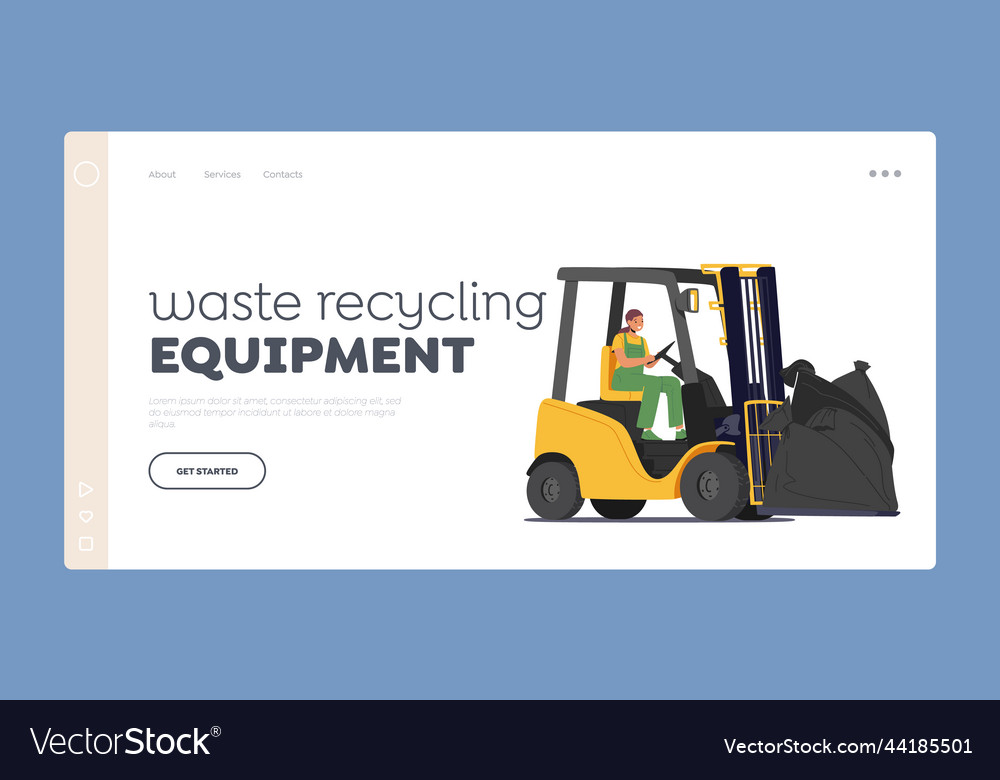 Waste recycling equipment landing page template